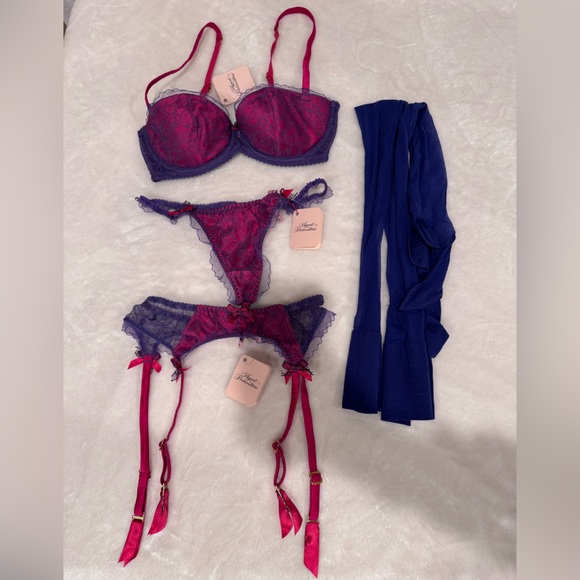 Agent Provocateur Other - Agent Provocateur Hyacinth Bra, Thong, Suspender Belt & Pantyhose